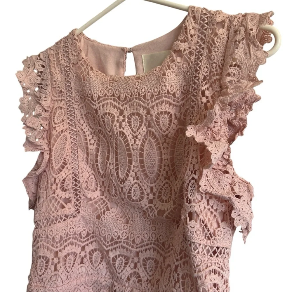 J.O.A. Blush Pink Two Piece Skirt + Top Set, Size M/L